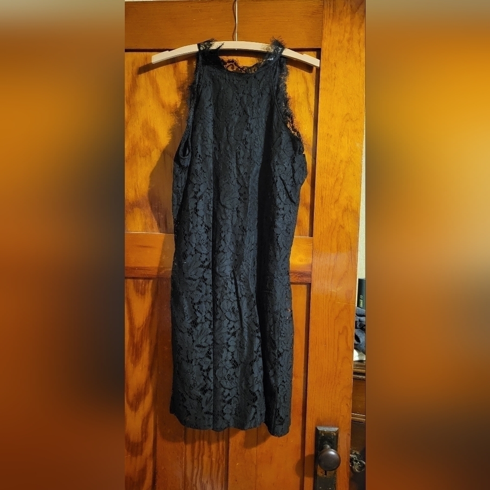 NWOT SZ LG, Black lace dress by  Solution
